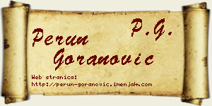Perun Goranović vizit kartica